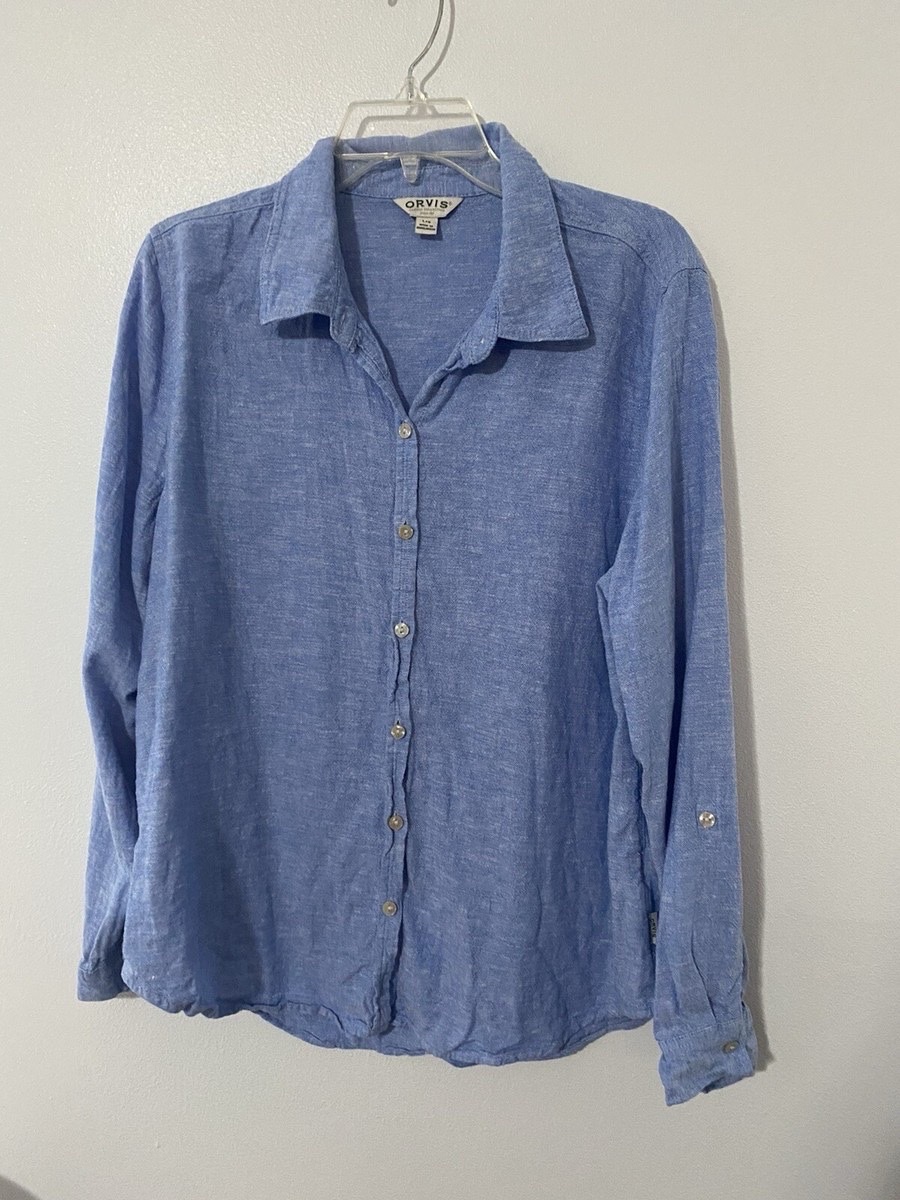 Linen chemise bleu