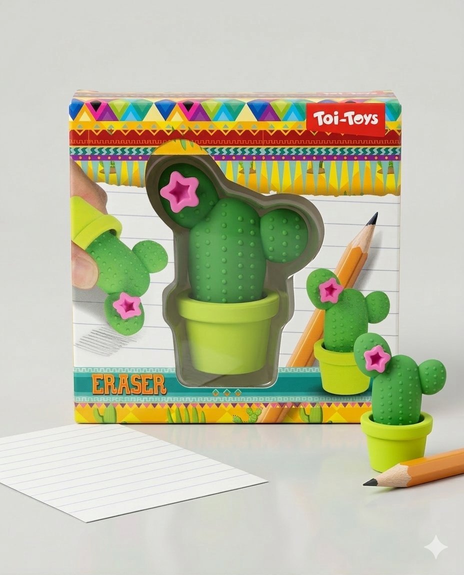 🌵 Gomme XXL fantaisie Cactus troooop cute (plusieurs autres modèles au choix, voir toutes les photos : dinosaure, chaton, licorne) 😍 Neuve dans son emballage d'origine ✨️ Importée 🇨🇵
