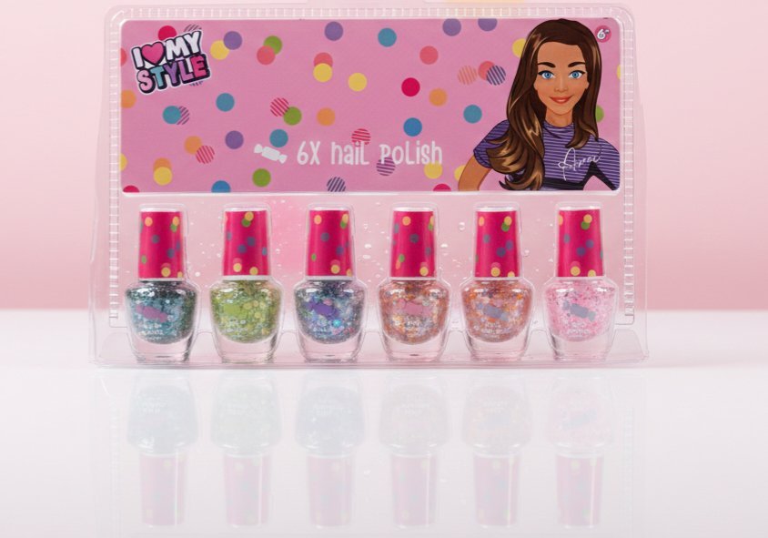Lot de 6 vernis à ongles pailletés fille 🎀