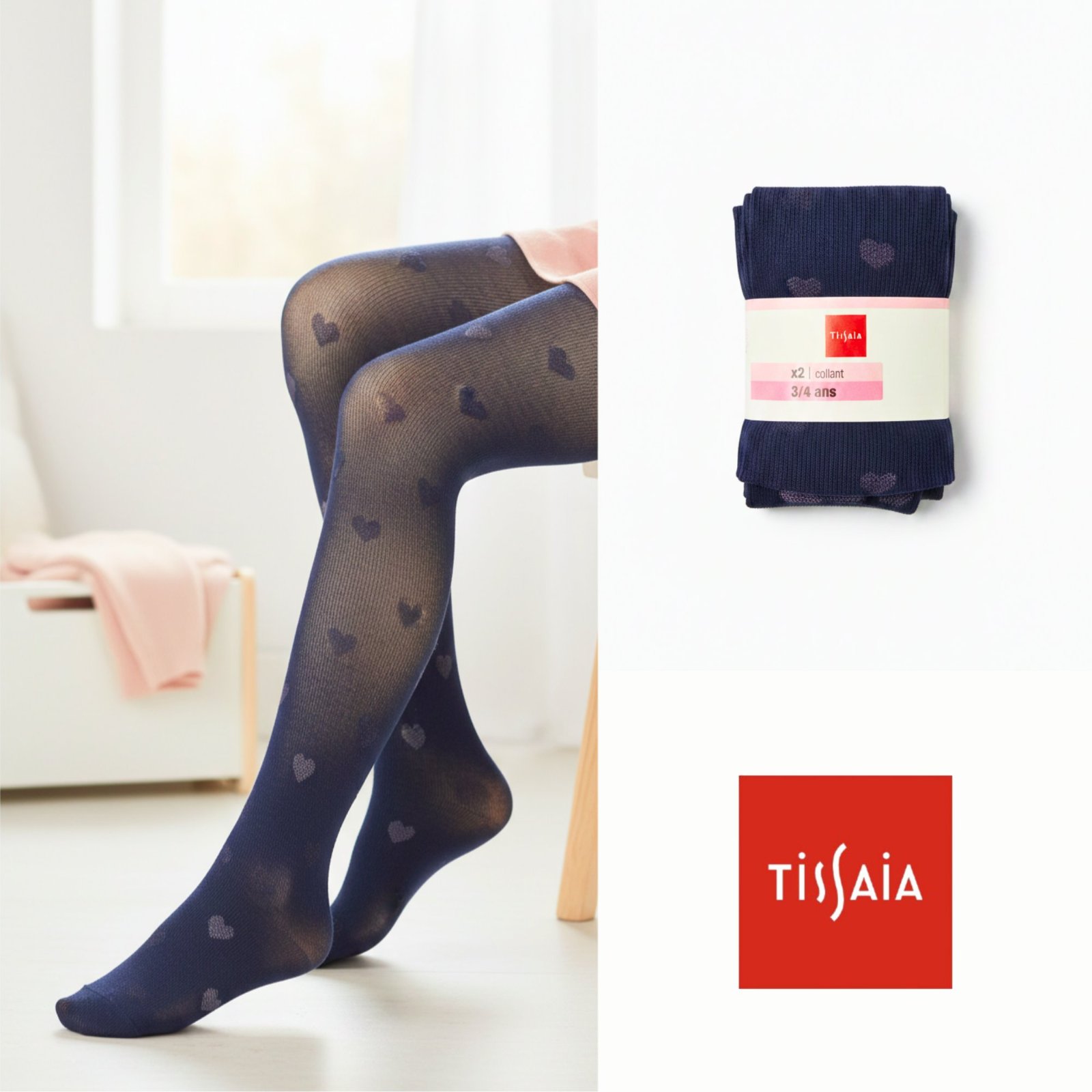 Lot de 2 paires de collants 3-4 ans