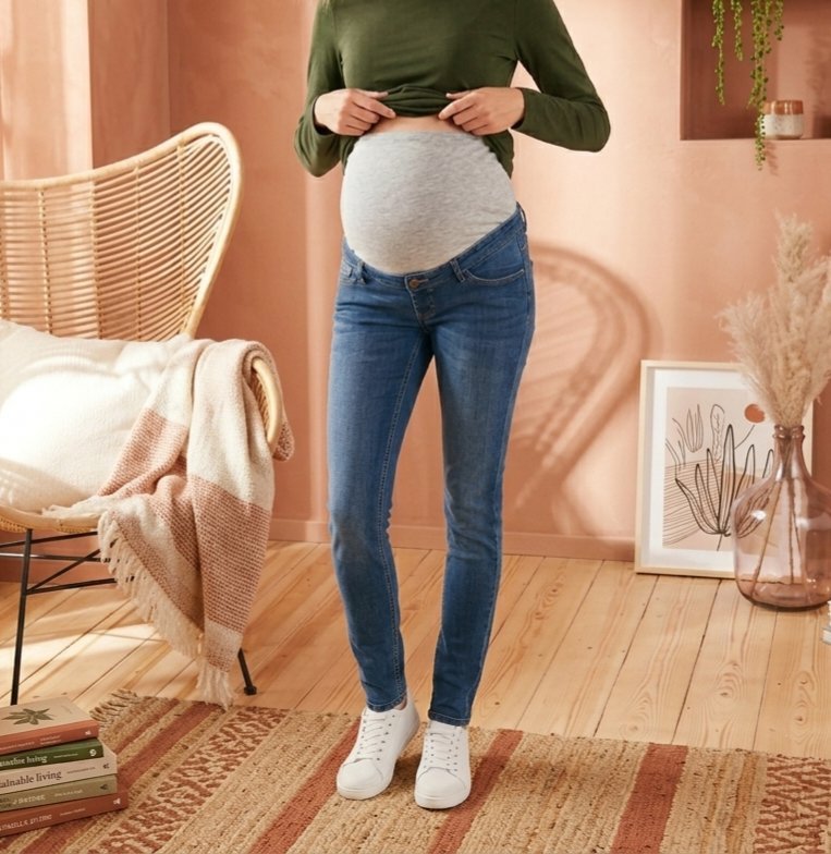 🤰Confortable pantalon jean de grossesse - Coupe Skinny Fit - taille 40 - importé 🇨🇵 - neuf avec étiquette 🏷 Bleu Stone 👖