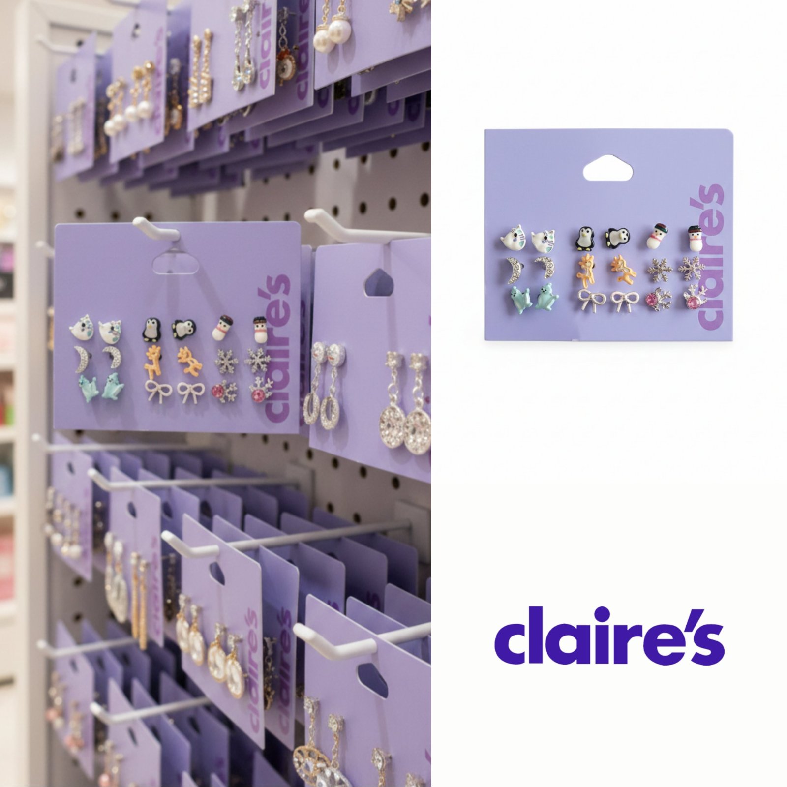 Lot de 9 paires de boucles d'oreilles fille
