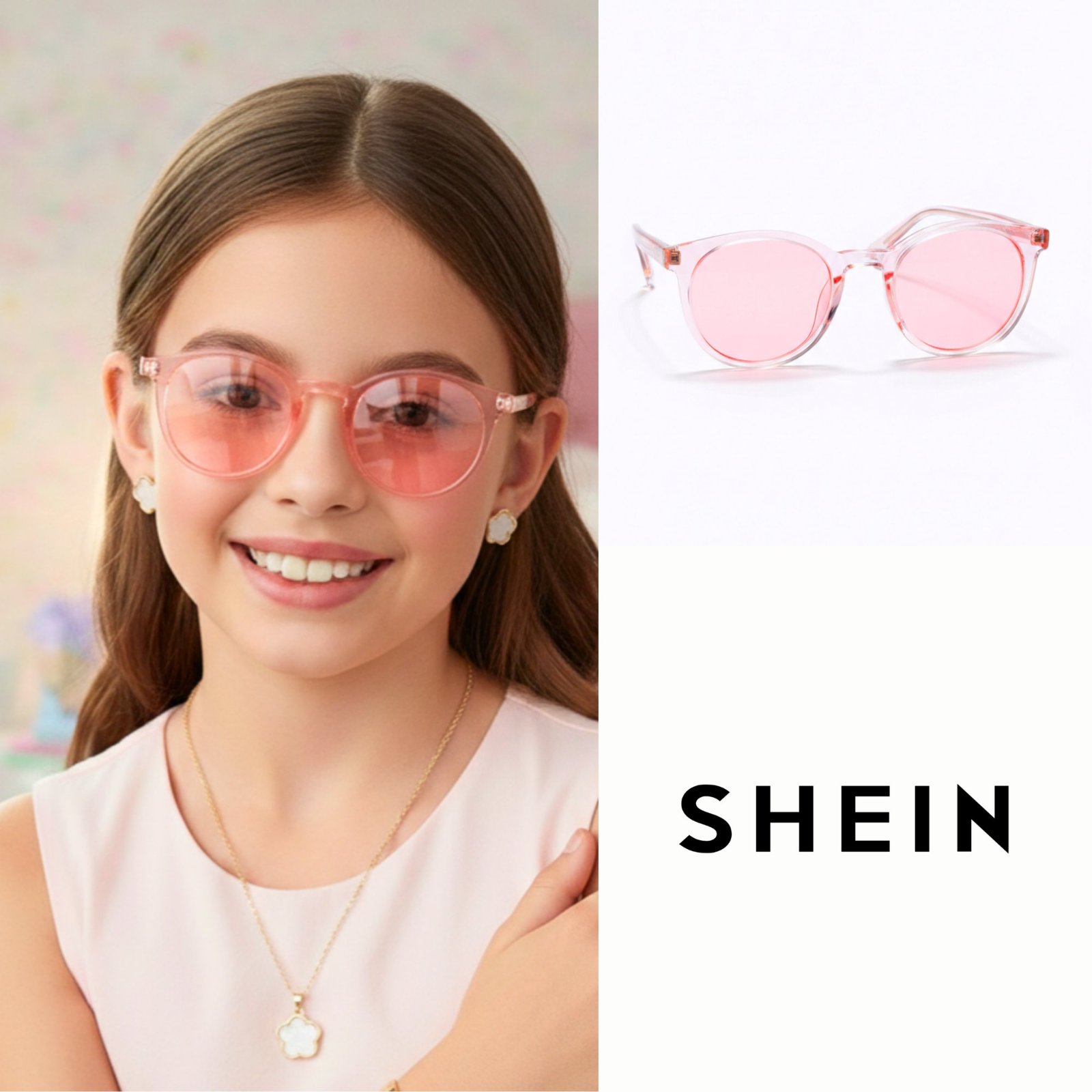 🕶 Paire de lunettes girly trop cuuute 🤩 rose monture coréenne
