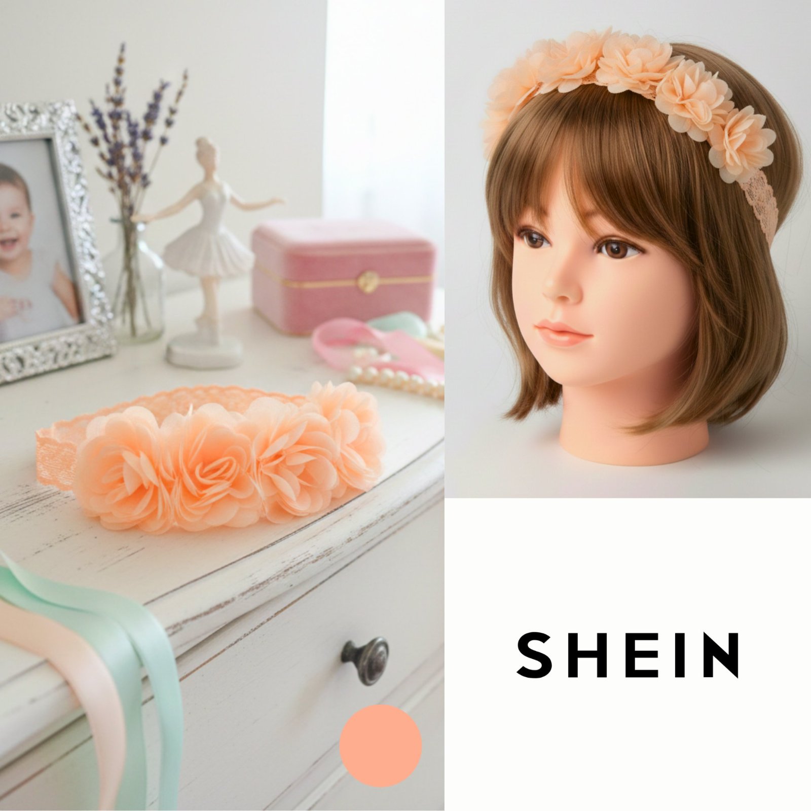 😍 Aïd : Adorable bandeau bébé rose orangé SHEIN