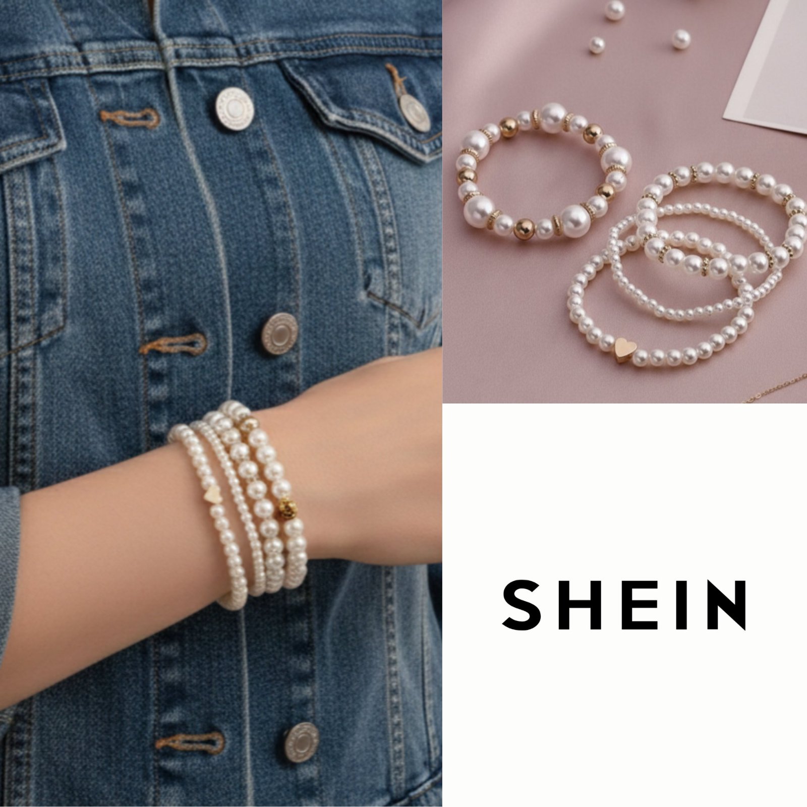 🌙 Aïd : Joli set de 4 bracelets en perles tendance - NEUF
