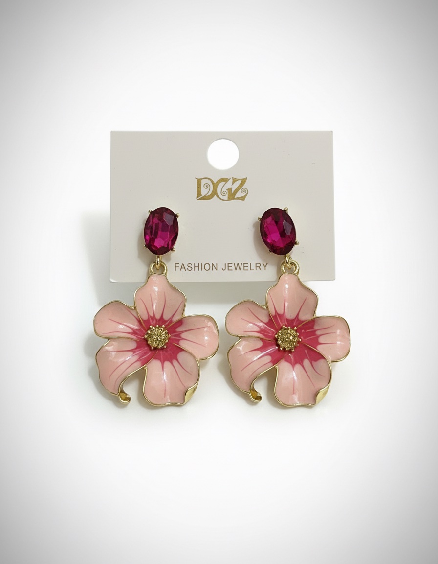 Boucles d'oreille rose 