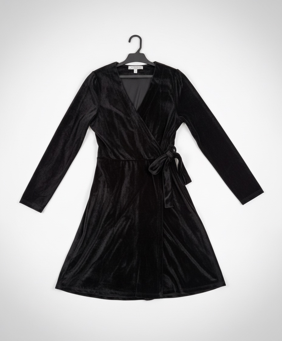 Une robe noire en velour