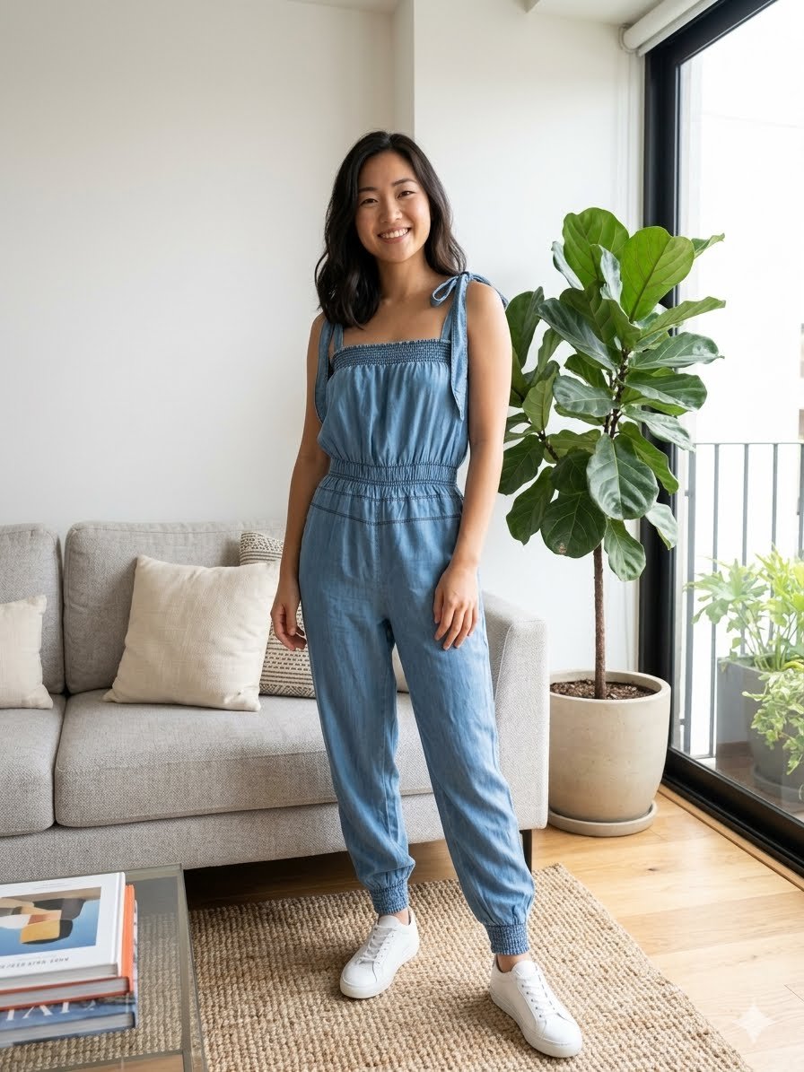  Combinaison pantalon en jean fluide Bershka – Look denim tendance ✨
