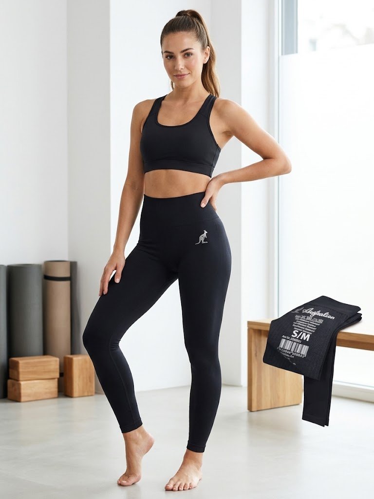 Legging de sport noir basique gainant – Australian (Taille S/M)