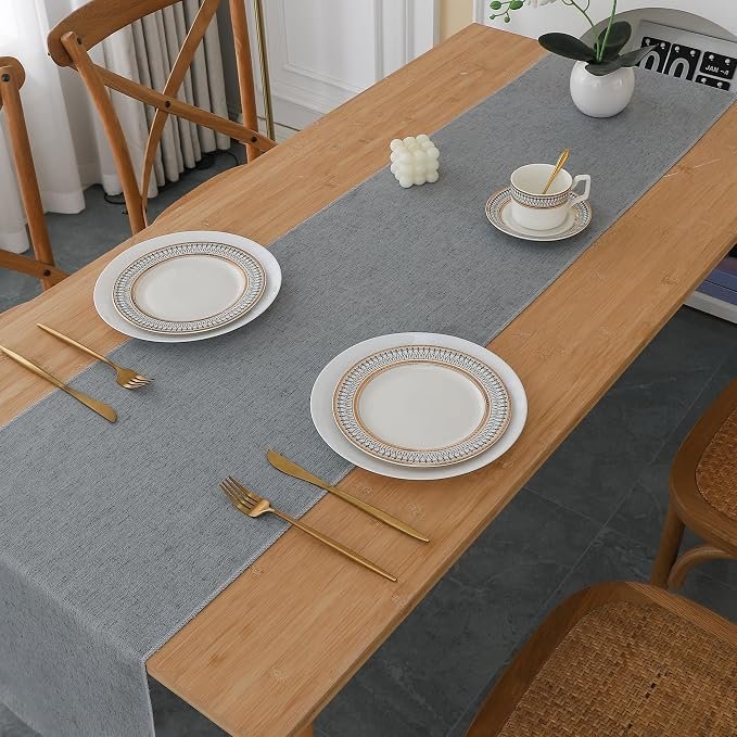 ✨ MAISON 🇫🇷 | Chemin de Table 100% Coton Déperlant à Franges – (Neuf - 45x150cm)