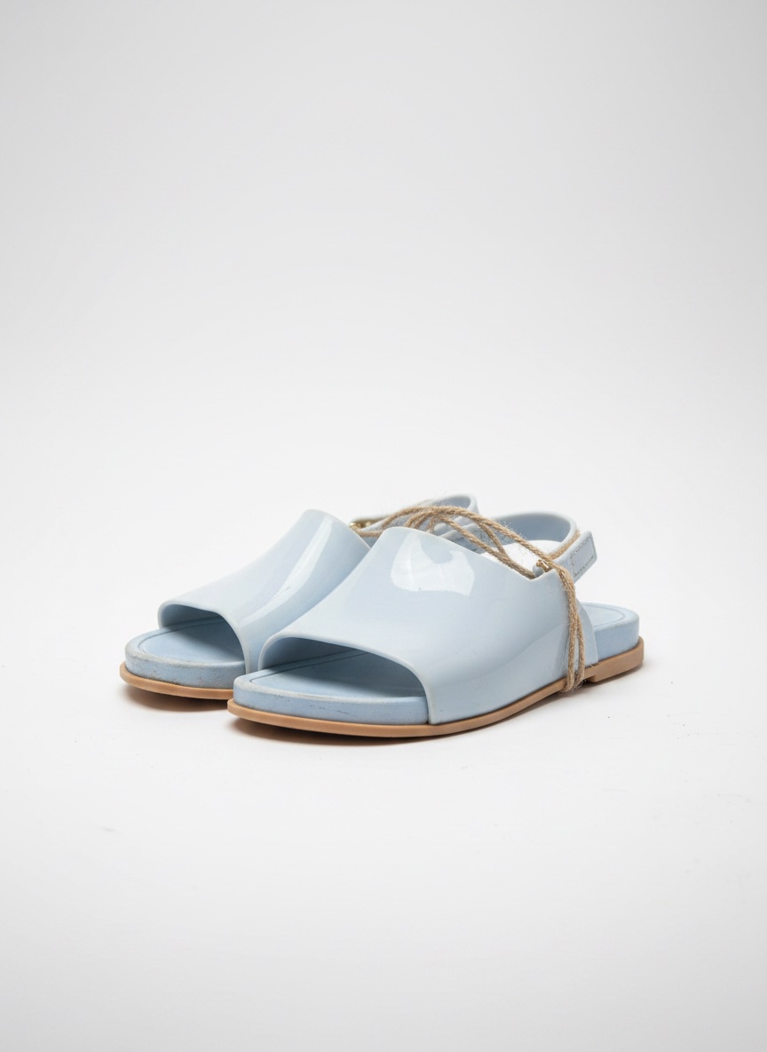 Ces sandales sont des Mini Melissa Beach Slide Sandales, un modèle pour enfants caractérisé par un design sportif et féminin, fabriqué en plastique recyclable
