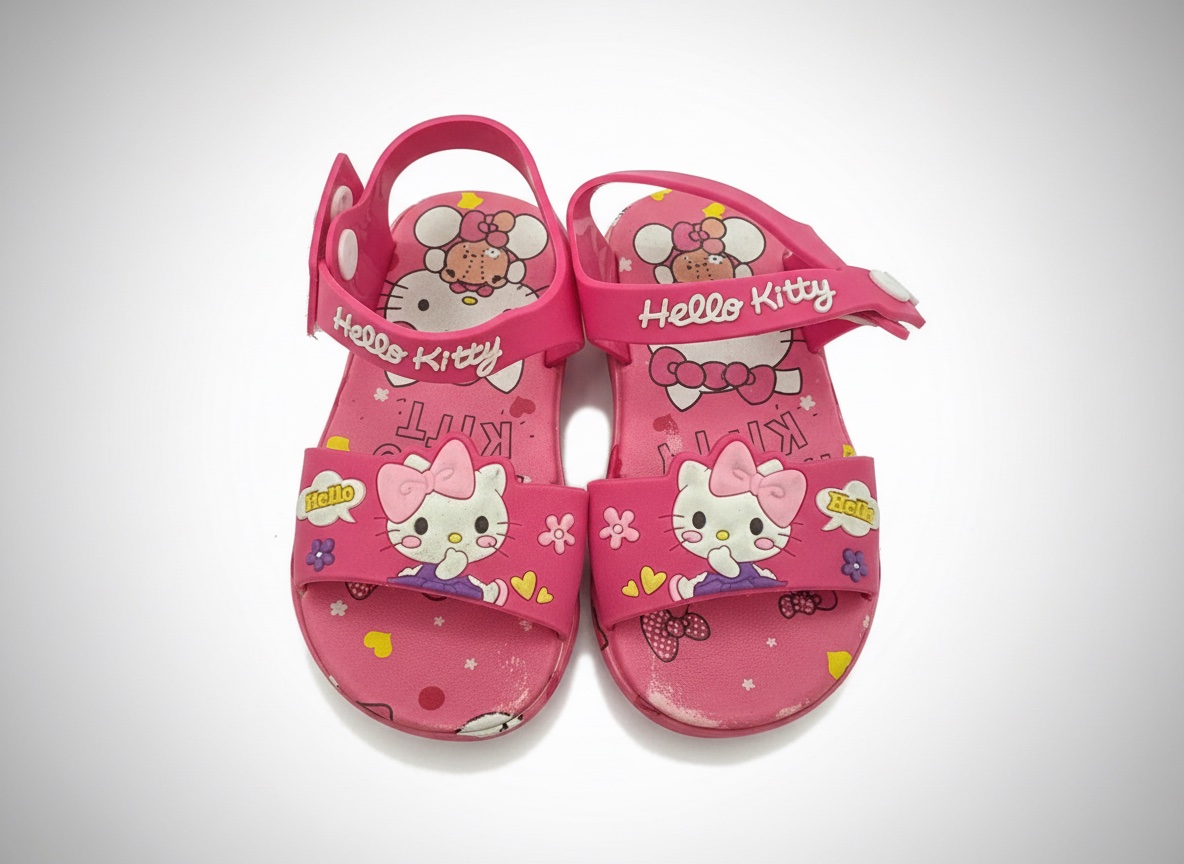 Ces sandales Hello Kitty roses pour enfants sont idéales pour la plage ou l'usage quotidien