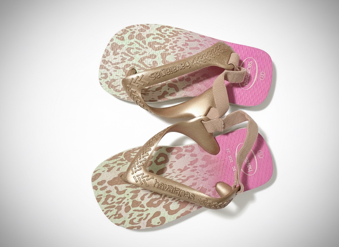 Ces tongs sont des Havaianas Baby Mini Me dans un coloris Rose Gold