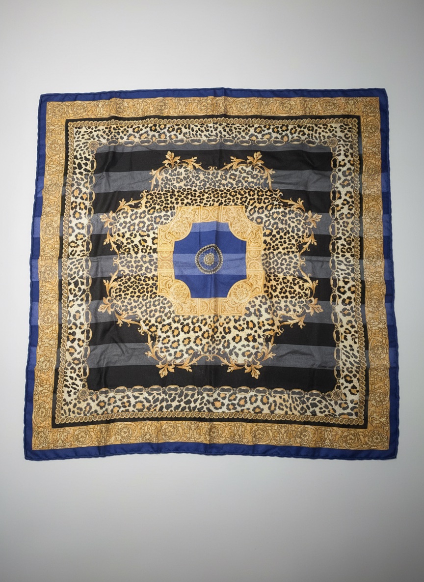 Foulard en 100% polyester vintage scarf - 90 cm x 90 cm 