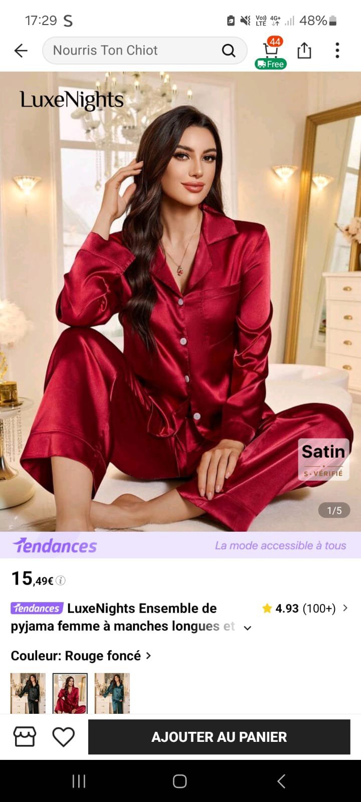 Robe de chambre satin