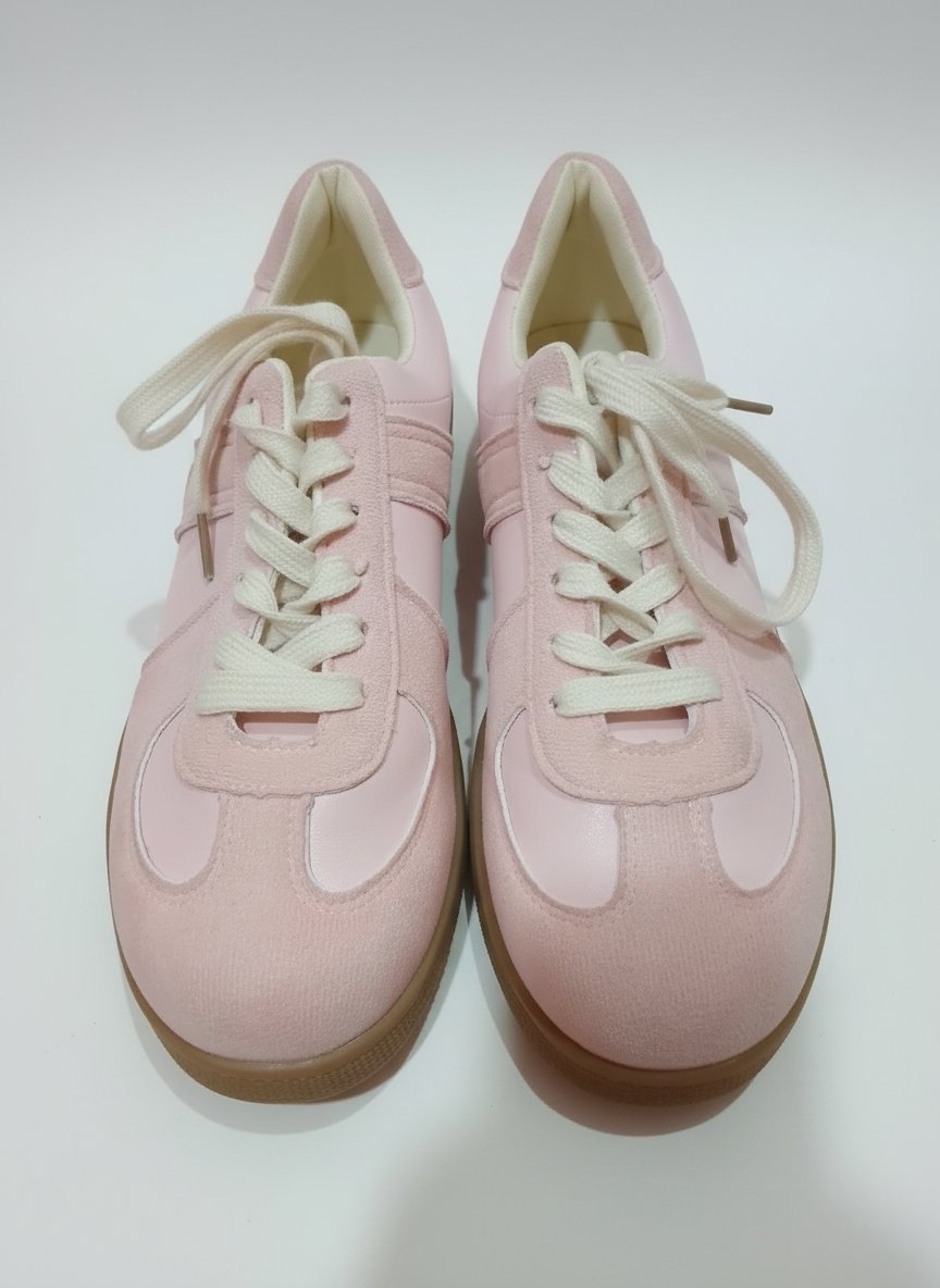 Paire de baskets basses pour femme, couleur rose, chaussures 