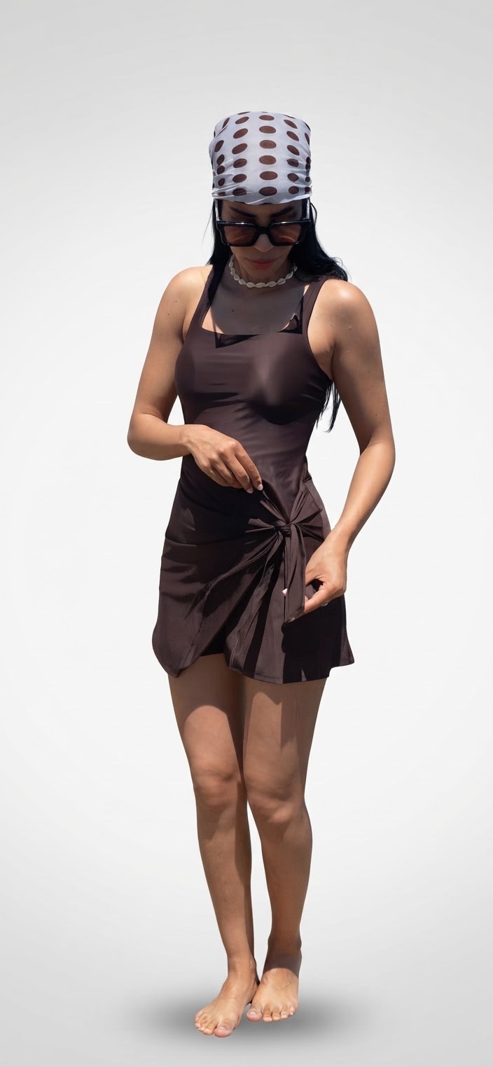 Maillot robe marron neufe avec short