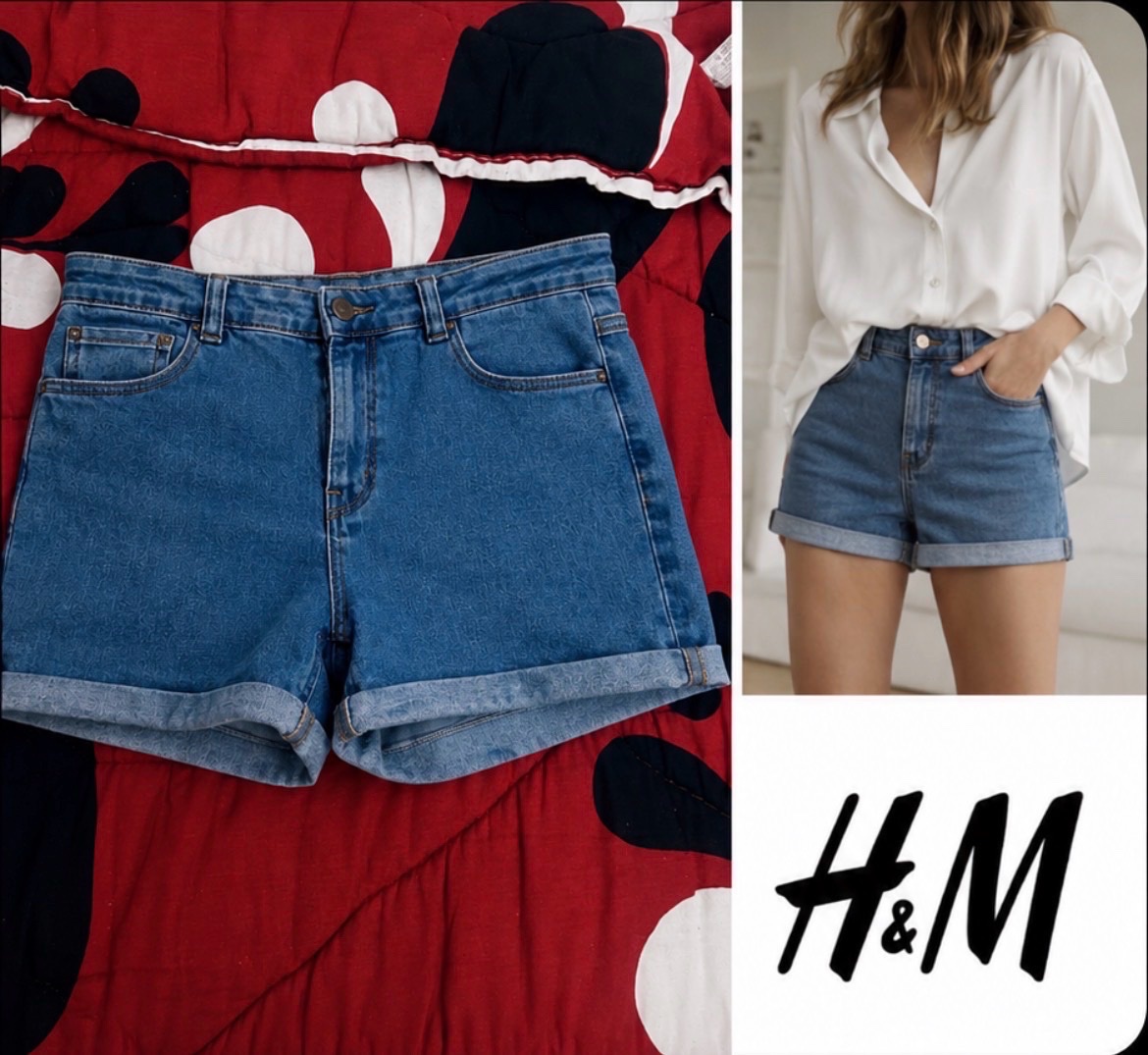 Short en jean  bleu H&M 