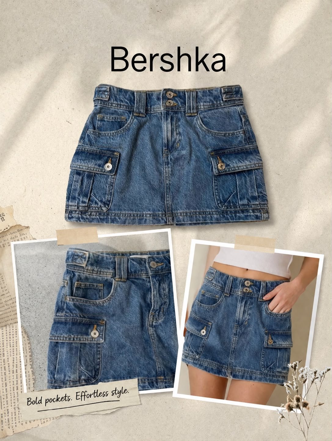 Jupe mini en jean Bershka 