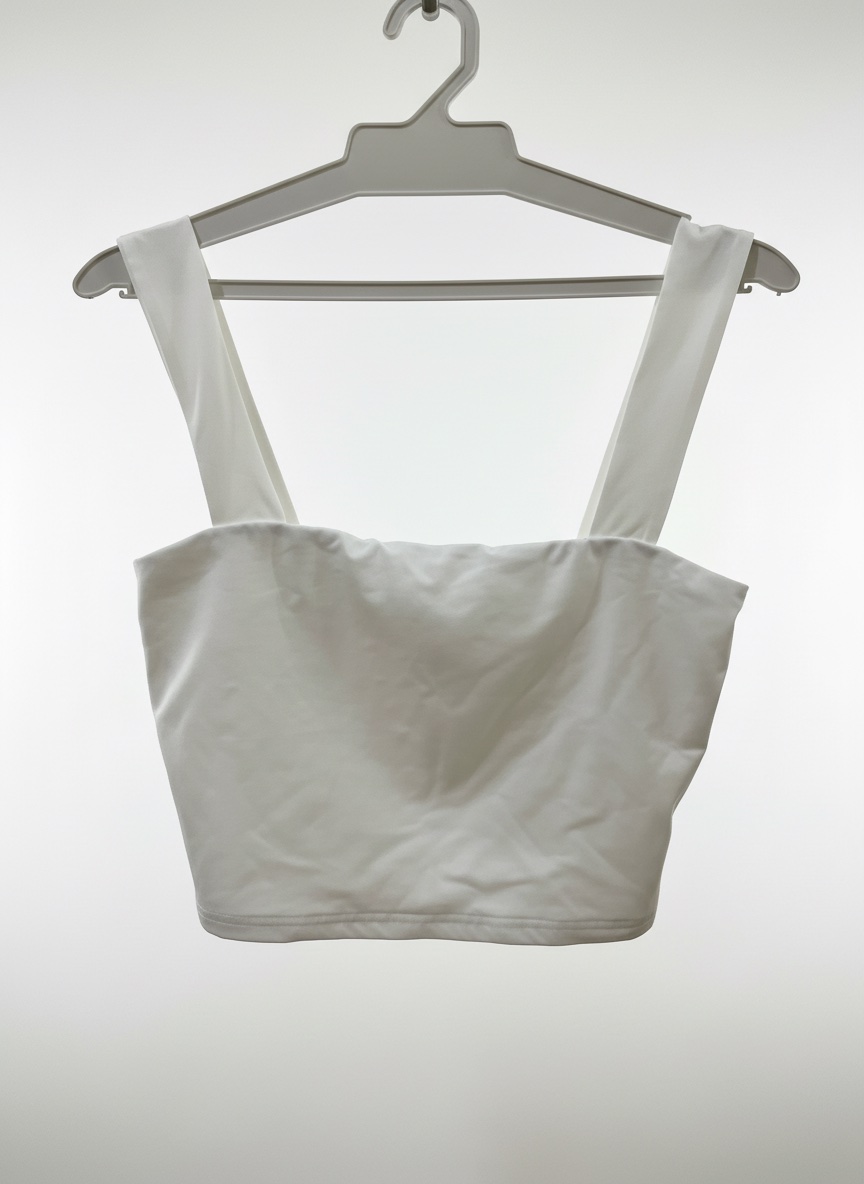 Crop top blanc satiné