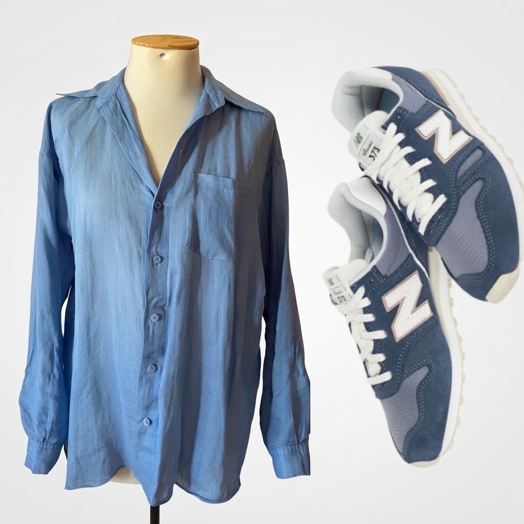 Lot= 1 paire de baskets New Balance + 1 chemise Zara