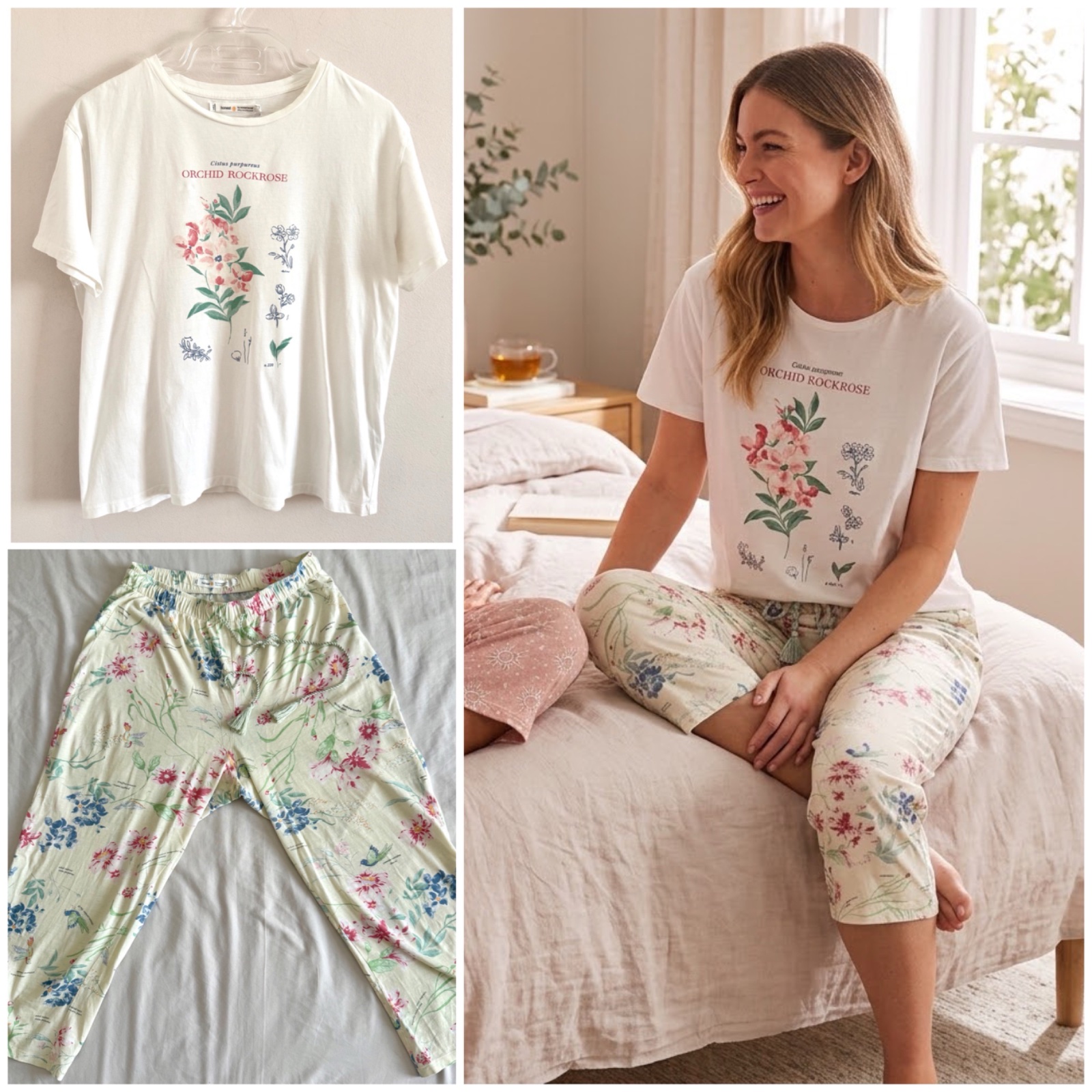 Un pyjamas Women's Secret (blanc/jaune poussin)