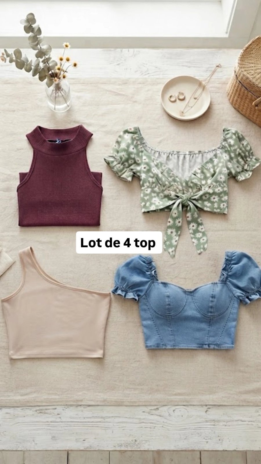 Lot de 4 top