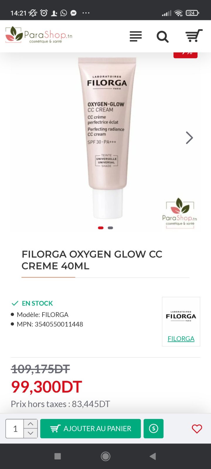 Filorga cc cream 40 ml