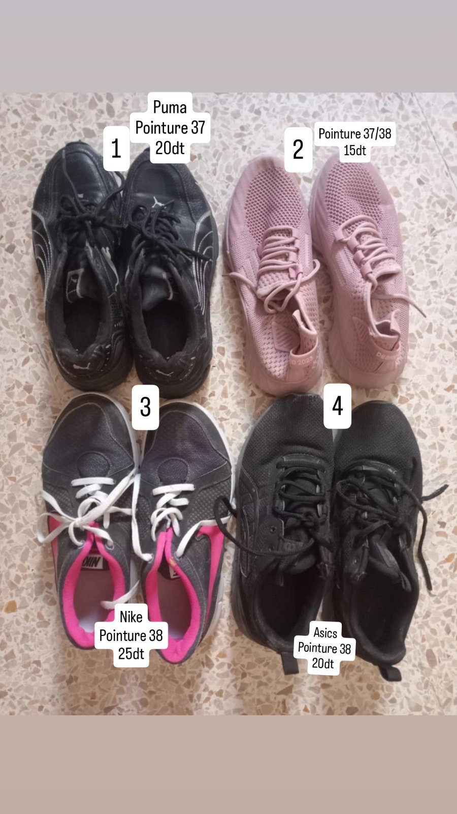 Lots d'espadrilles à 80dt total