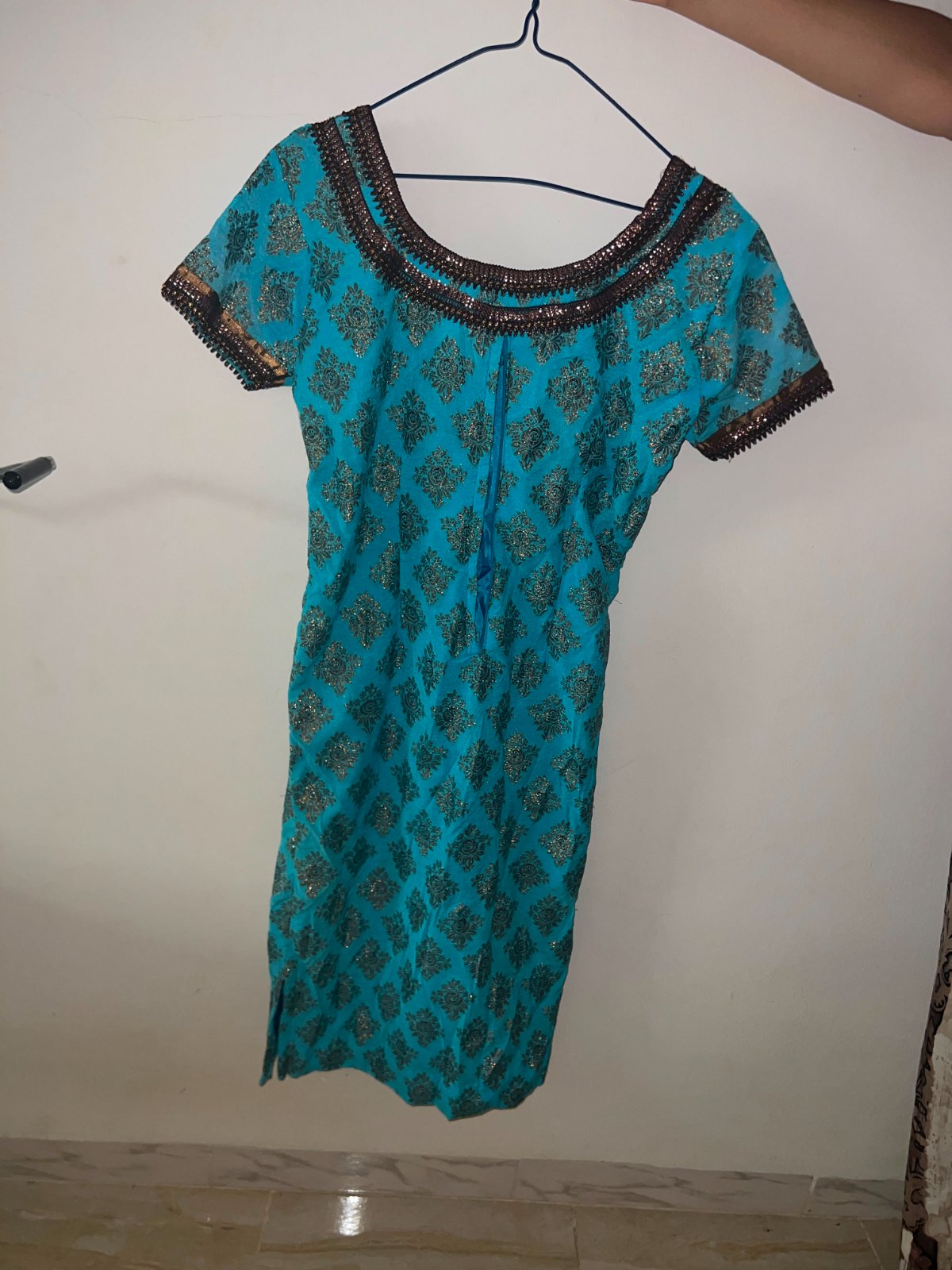 Sari indien bleu