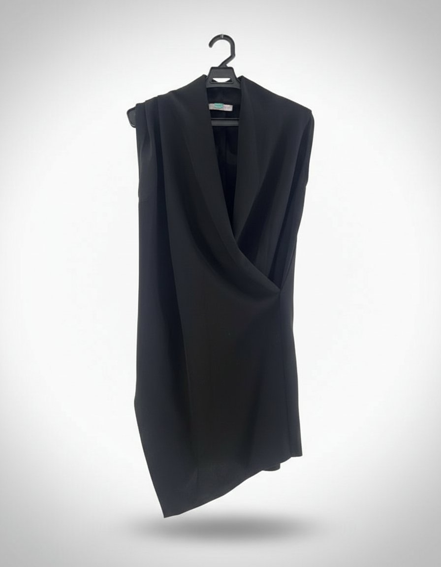 Robe blazer sans manches noire