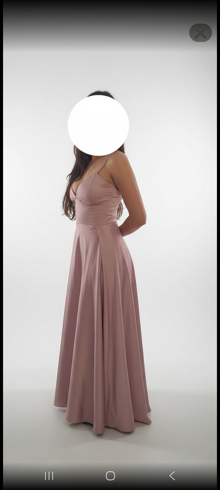 Robe soirée satin de soie nude