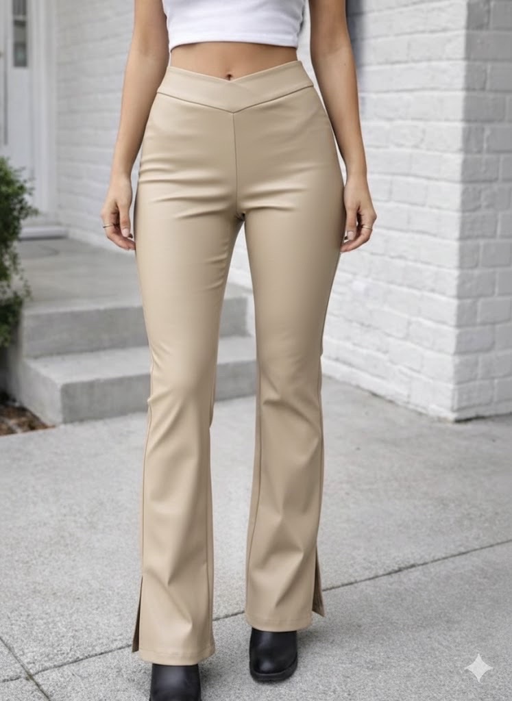 Pantalon cuir flare taille 36
