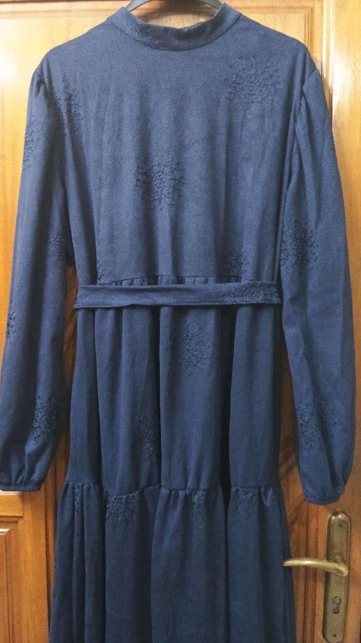 Magnifique robe velour brodée 👗💙🩵