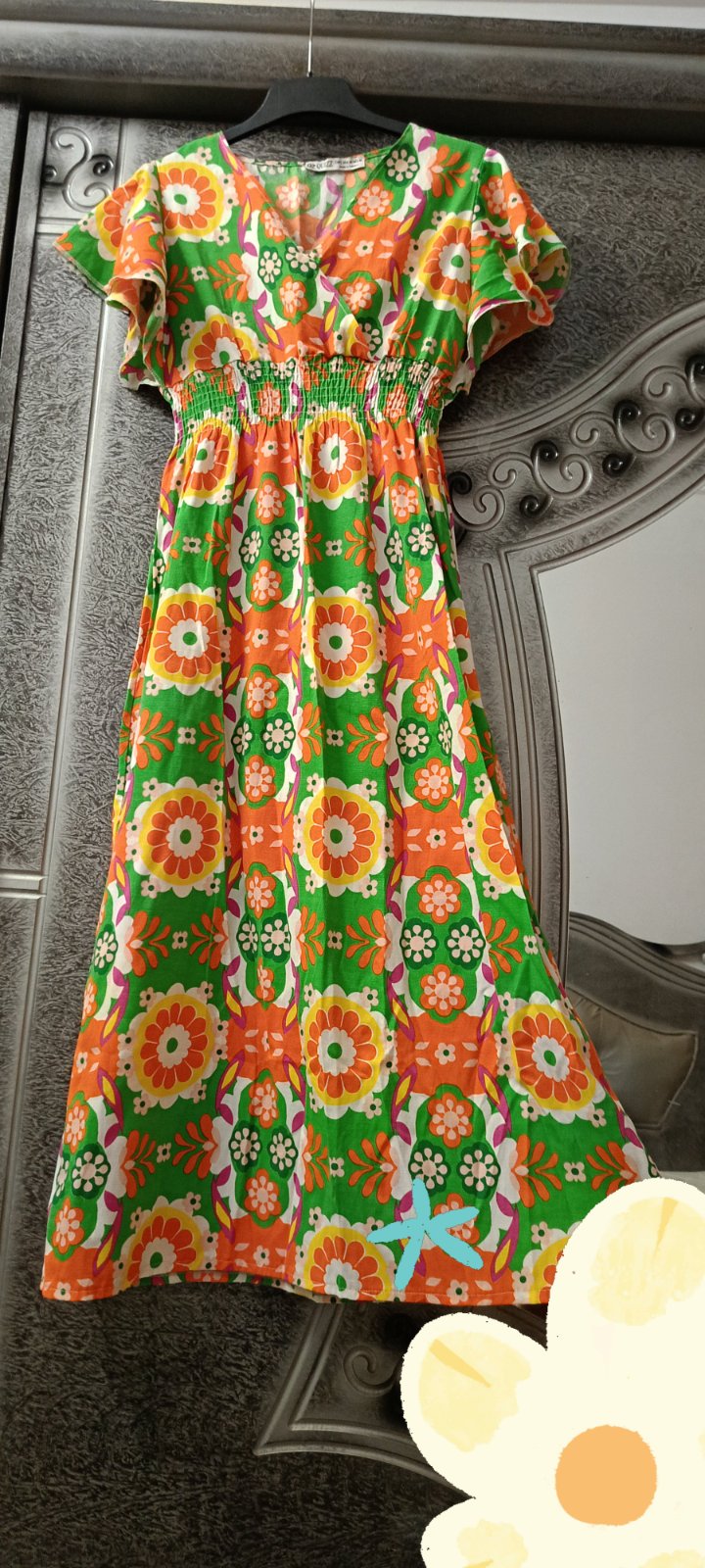 Jolie robe fleurie taille 40 👗🧡🩷❤️