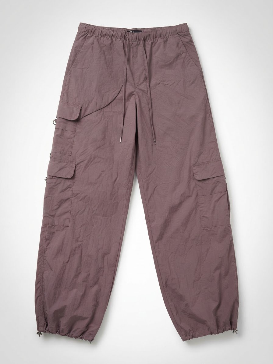 Zara parachute cargo pants de couleur mauve