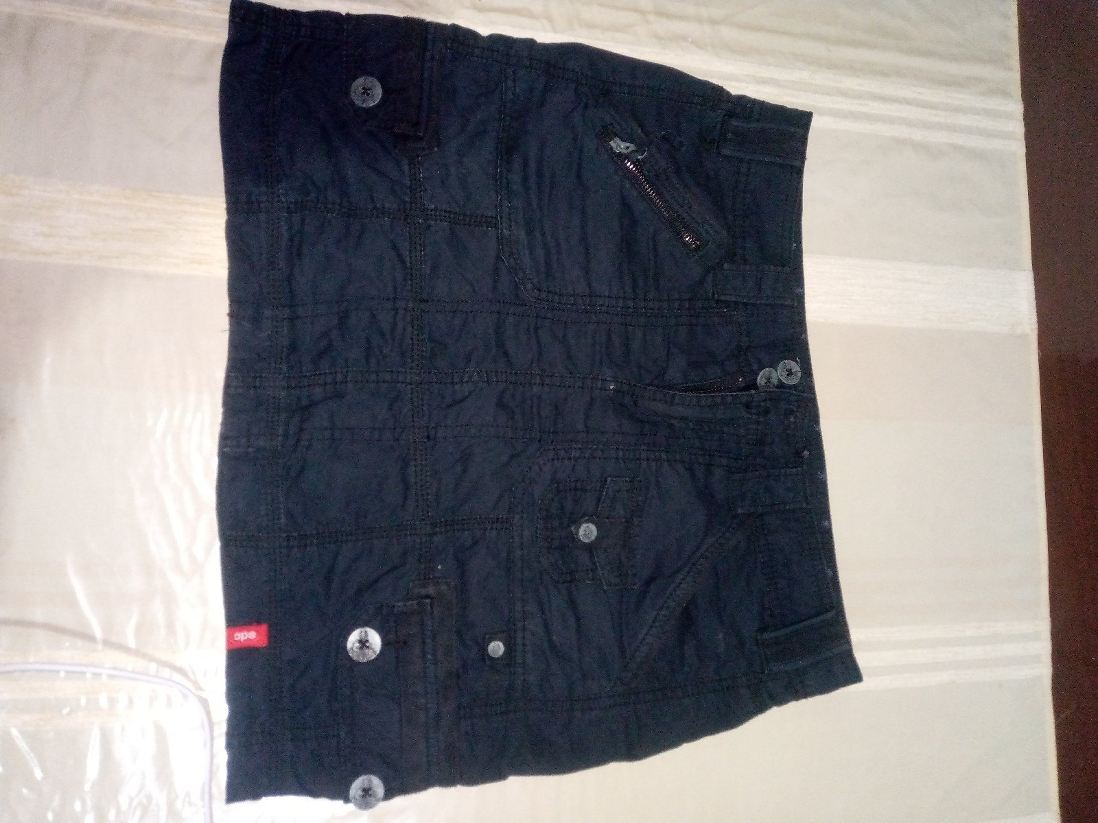 Cargo mini black skirt