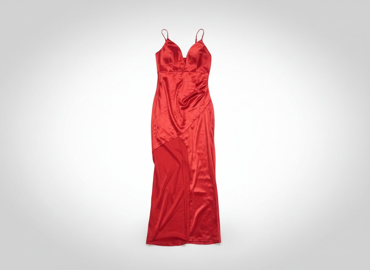 Robe satin rouge 