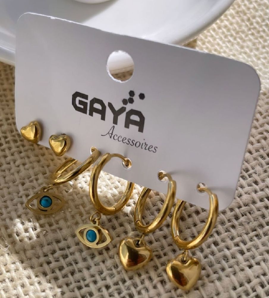 lot de boucles d'oreilles en acier inoxydable 