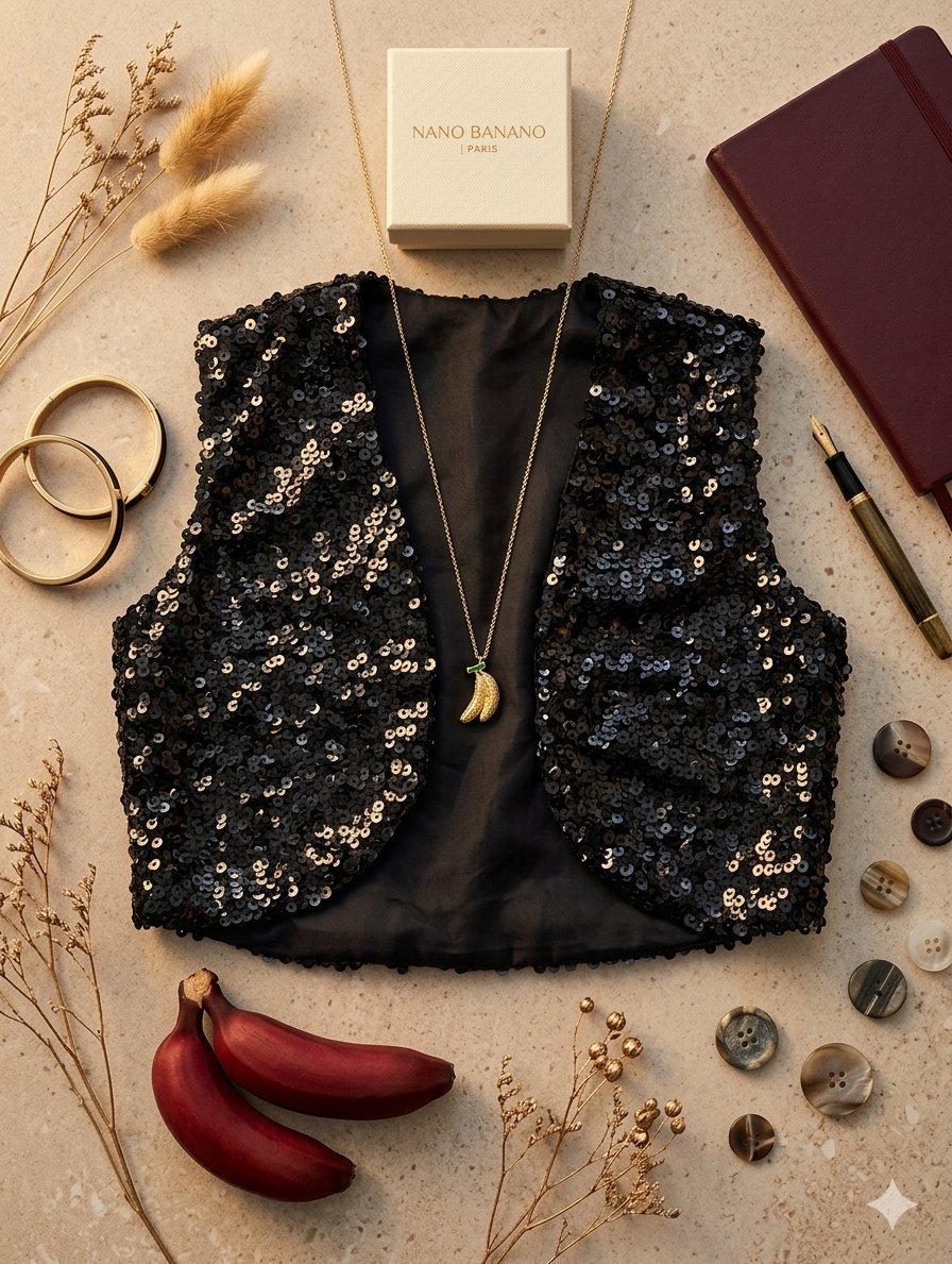 Jaquette à paillettes noires 