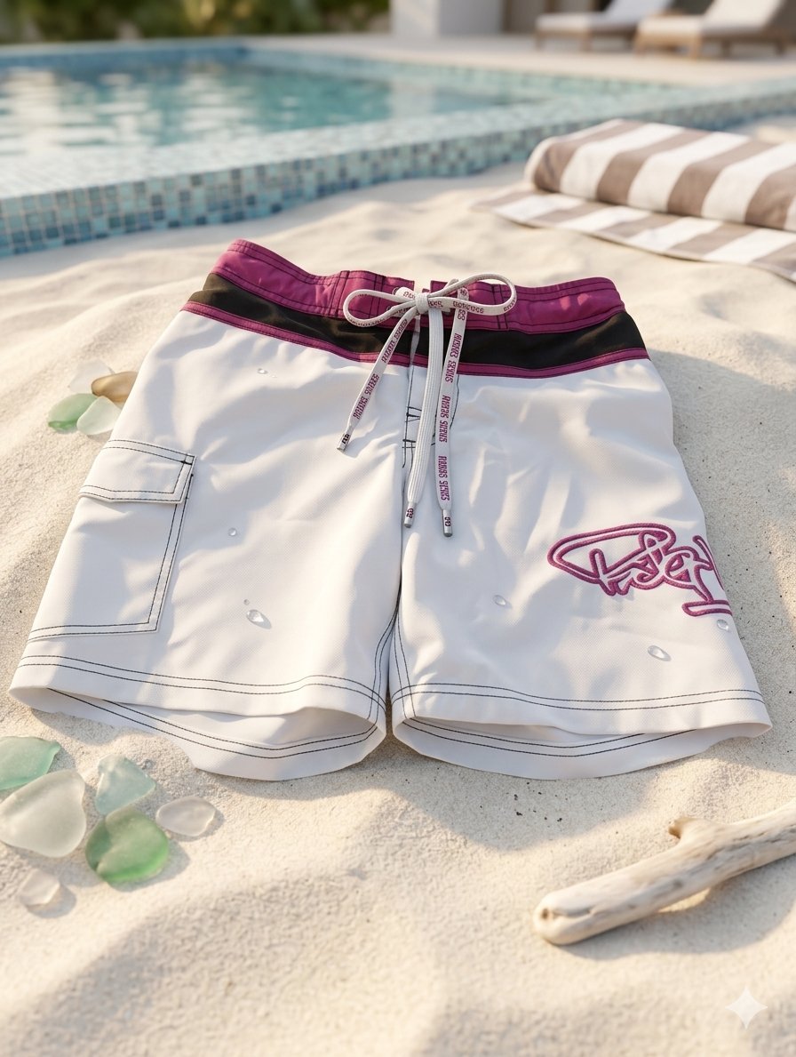 Ce boardshort de bain blanc