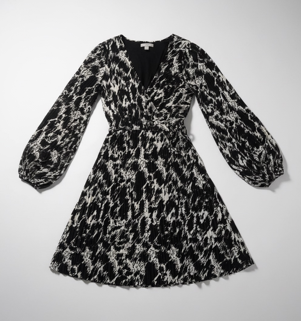 Robe portefeuille noir et blanc