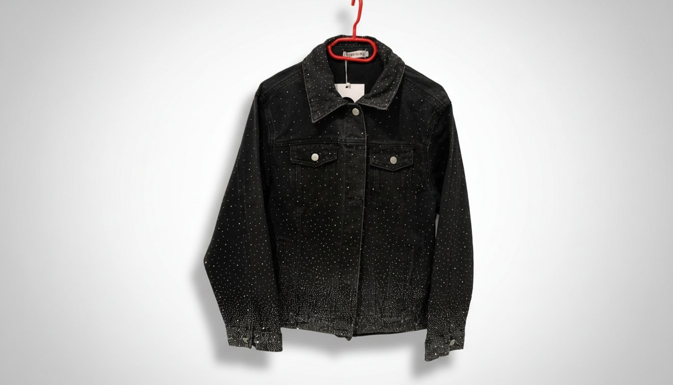 Veste en jean noire Stylea – Taille S 