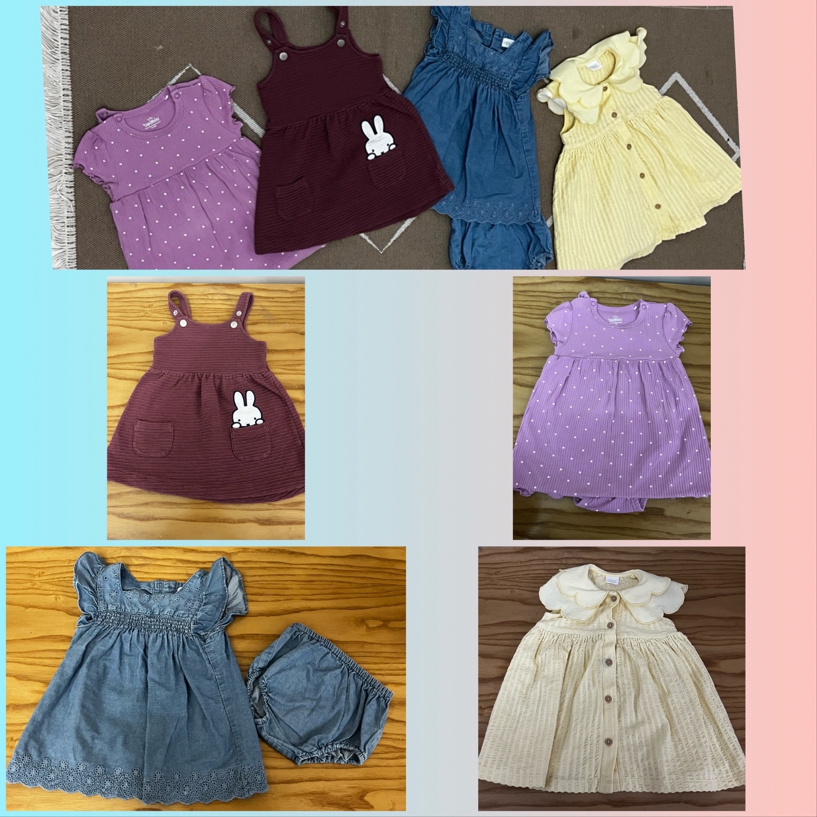 Lot4 robes 6/9 mois🥰