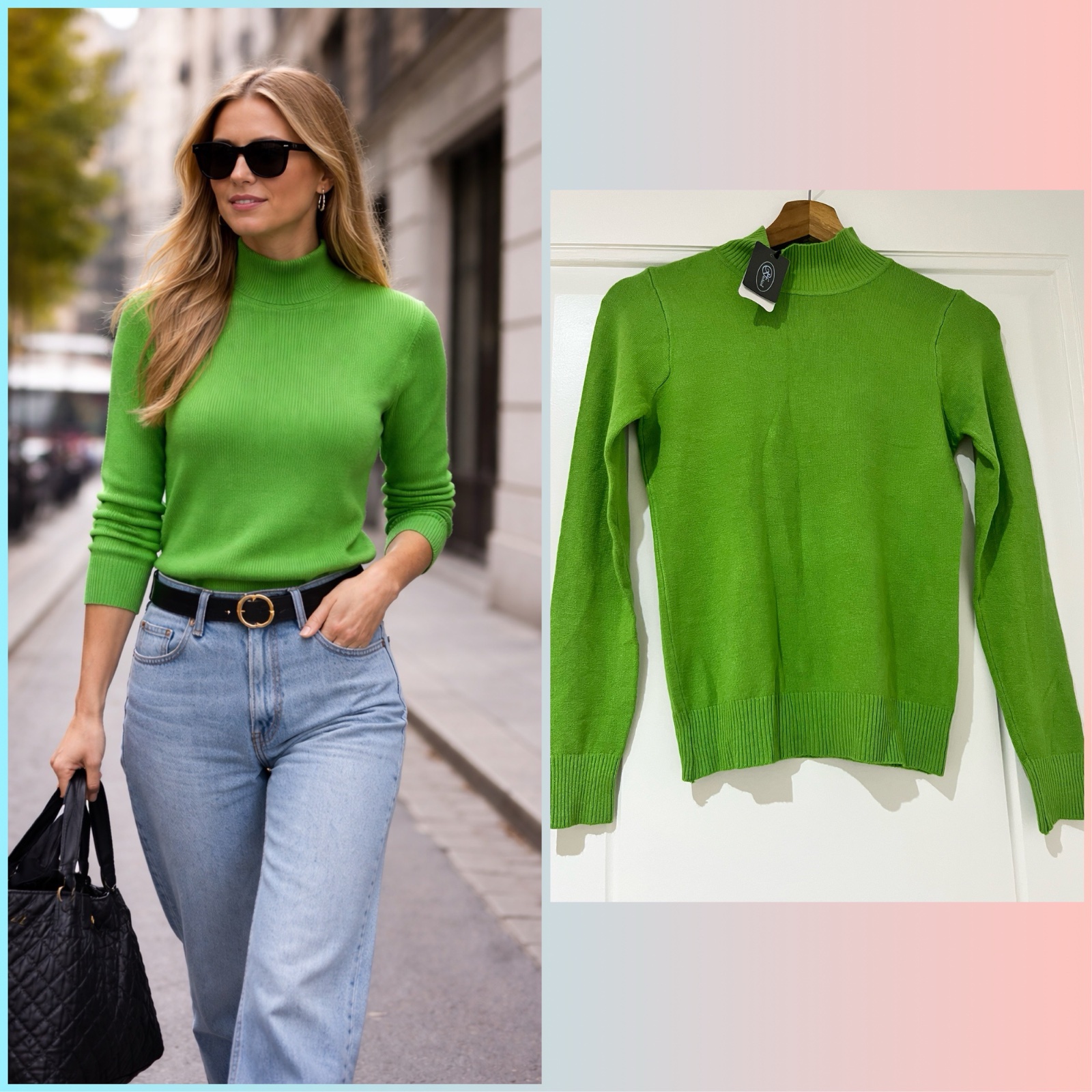 Pull avec étiquette excellente qualité💚💚💚XS/S/M