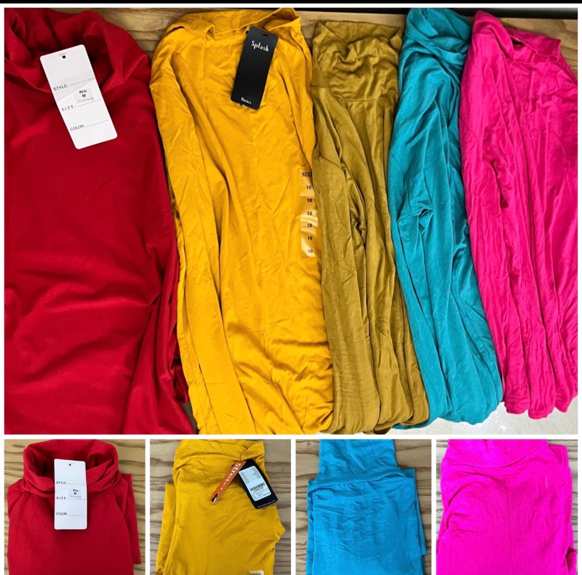 Lot 5pulls col montant💚💛🧡💙M/L