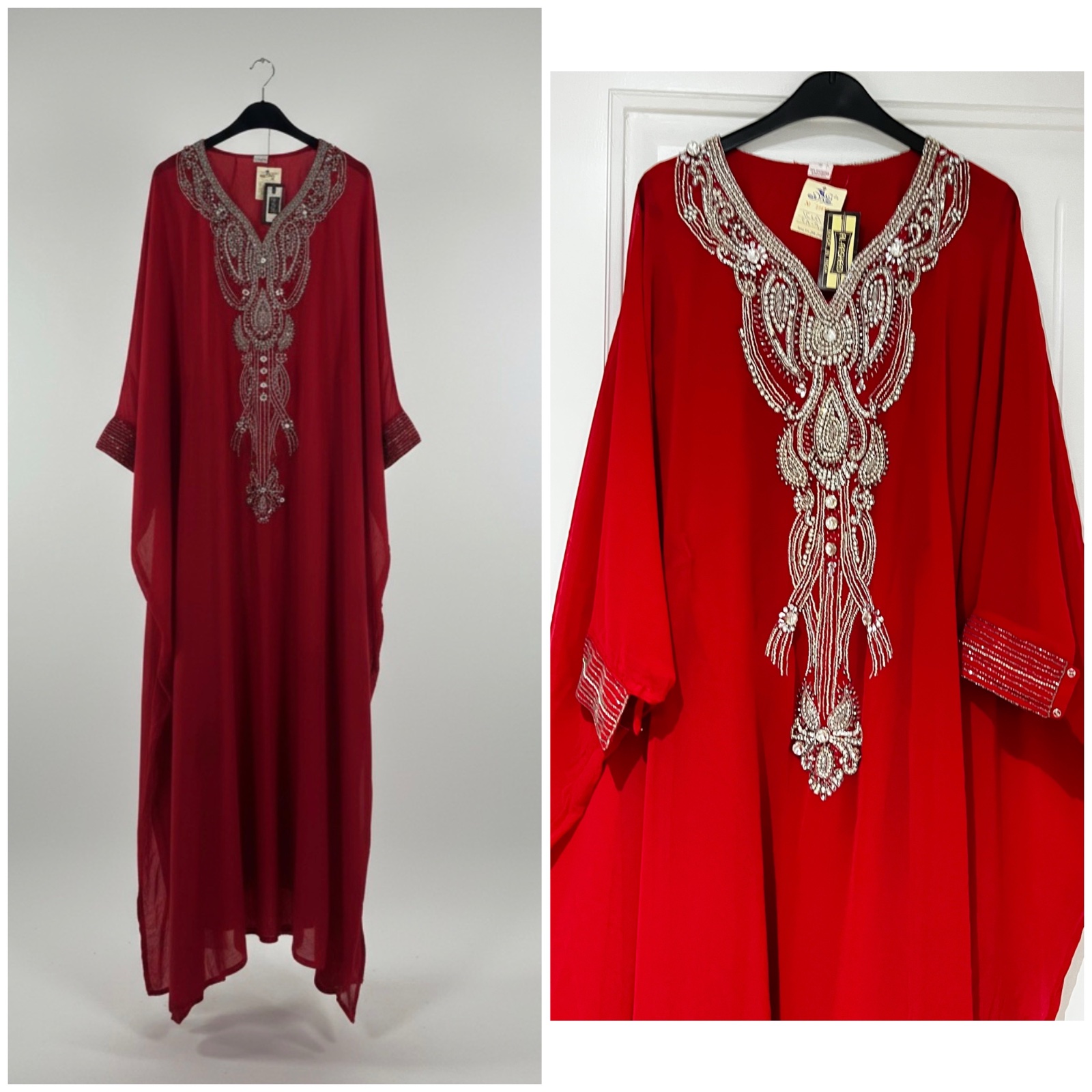 Trés jolie caftan avec étiquette  ceinture a l interieur pour marquer la tailleS/M/L