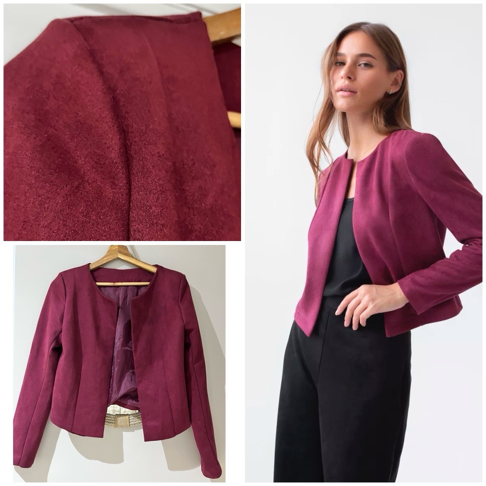 Veste courte sans fermiture effet daim