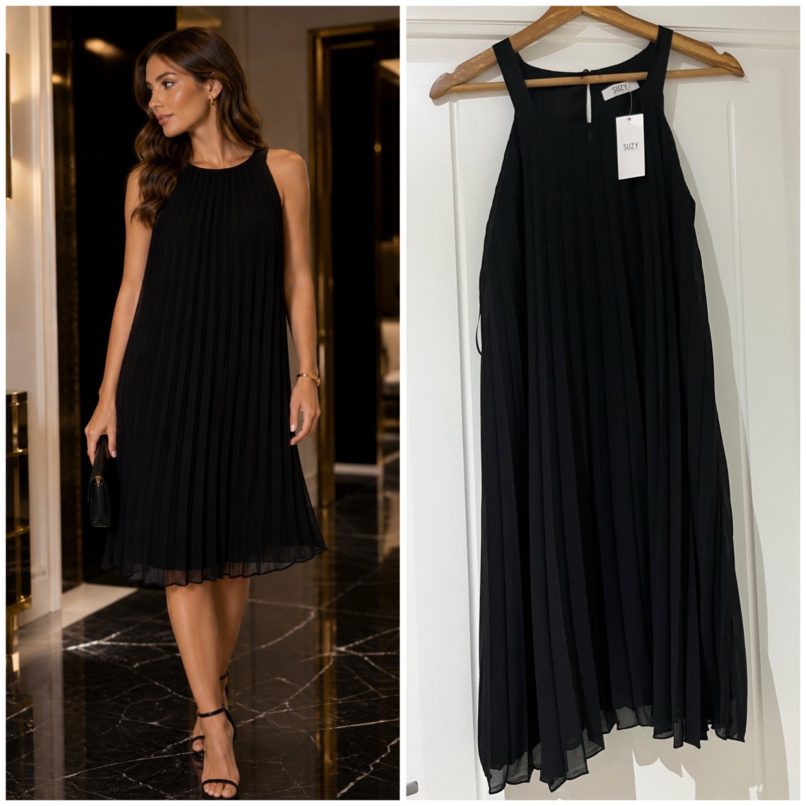 Trés chic robe plissée avec étiquette 🖤🖤🖤