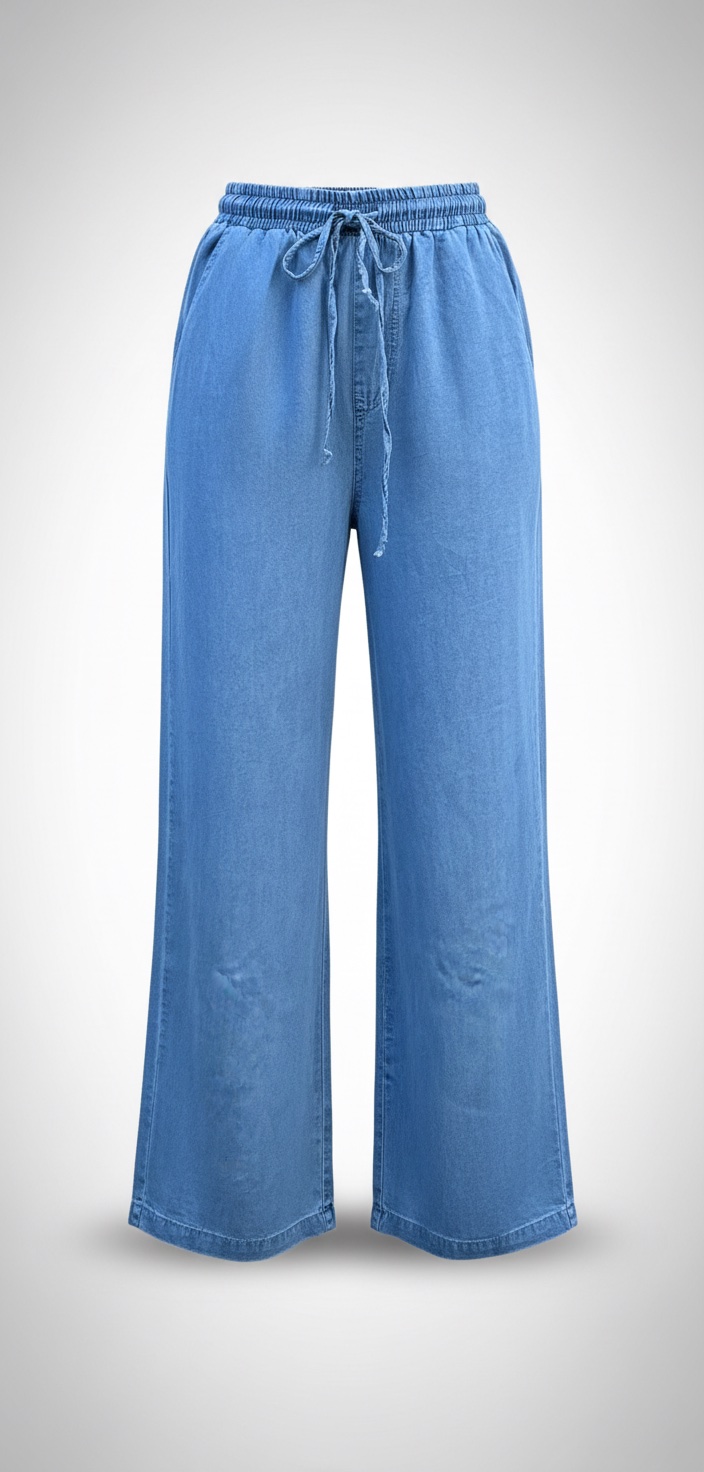 Pantalon fluide effet jean
